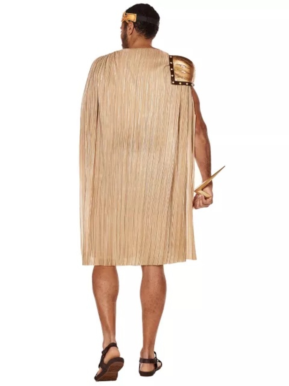 Spirit Halloween Men's Greek God ZeusCostume in White and Tan with Gold Accents - Picture 2 of 6